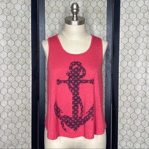 Mason + Mackenzie Cropped Anchor Tank Top